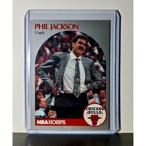 Phil Jackson 1990 NBA Hoops NBA #308 Card Chicago Bulls
